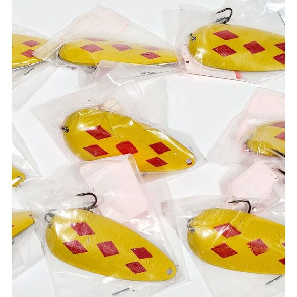 10 Universal Spoon 2 3/4 Oxbord Outdoors Styled Lure Gold/Red/5 Of Diamonds - Picture 5 of 16